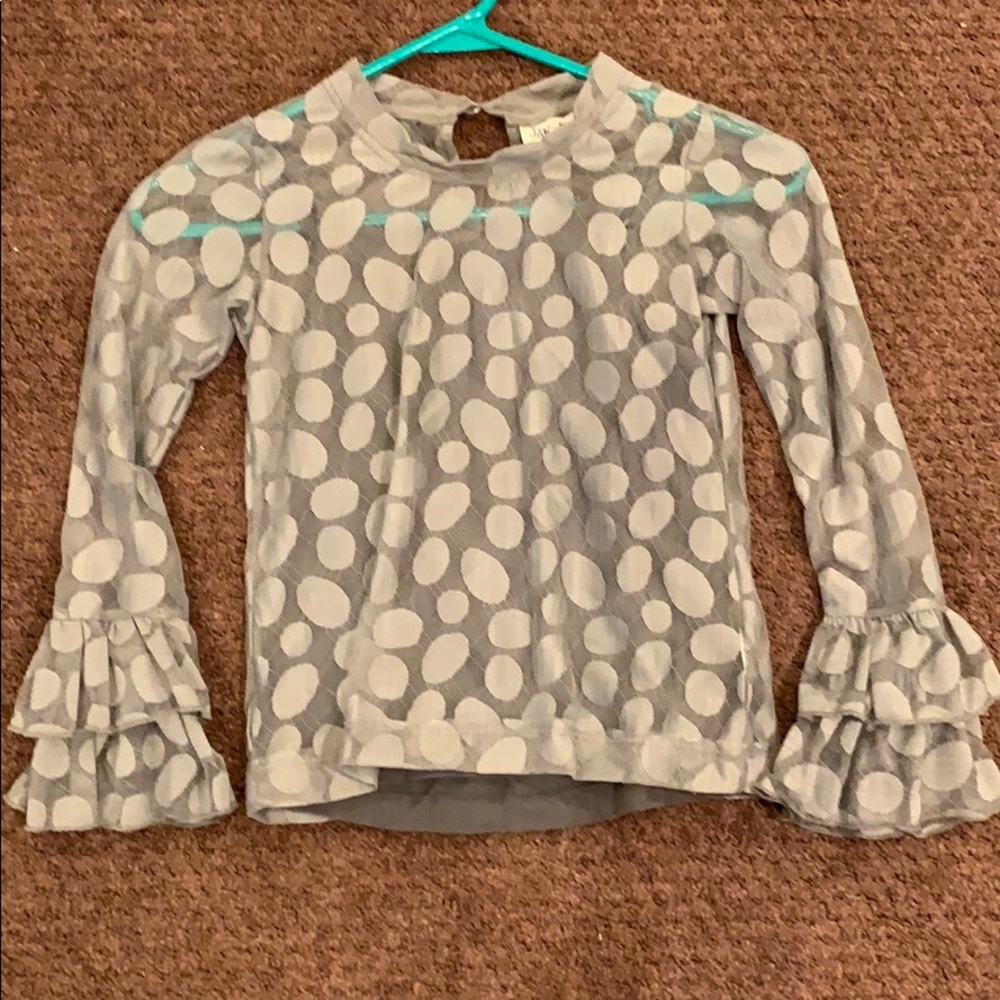 Girls ruffle sleeve top with matching tank under